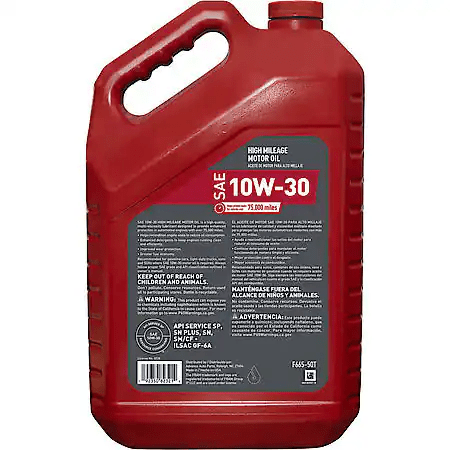 FRAM High Mileage 10W-30 Motor Oil: 5 Quart