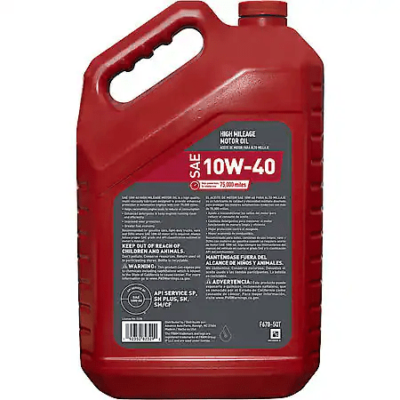 FRAM High Mileage 10W-40 Motor Oil: 5 Quart