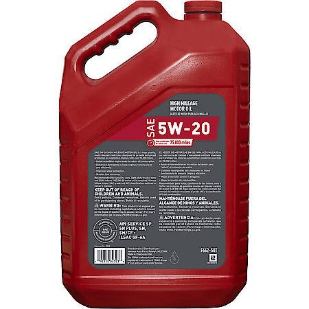 FRAM High Mileage 5W-20 Motor Oil: 5 Quart
