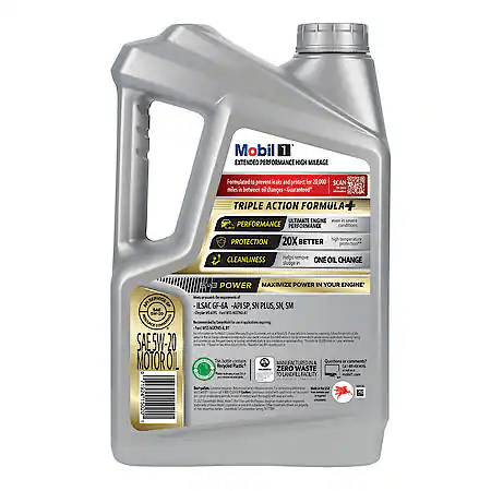 Mobil 1 Extended Performance High Mileage Full Synthetic Motor Oil 5W-20, 5 Qt