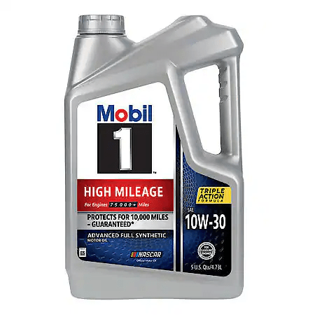 Mobil 1 High Mileage Full Synthetic Motor Oil 10W-30, 5 Quart
