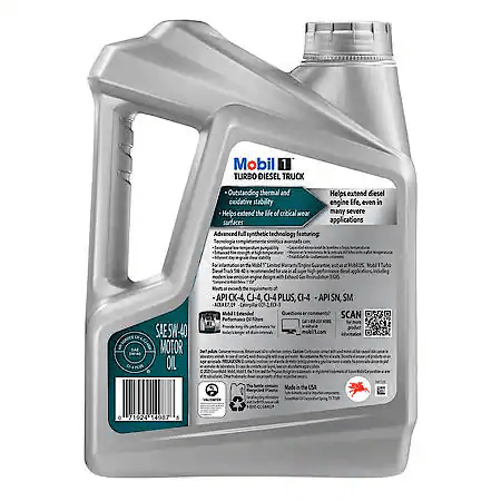 Mobil 1 Turbo Diesel Truck 5W-40 Full Synthetic Motor Oil, 1 Gallon