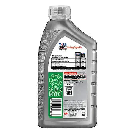 Mobil Super 10W-30 Full Synthetic Motor Oil, 1 Quart