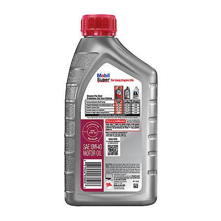 Mobil Super 10W-40 Synthetic Blend Motor Oil, 1 Quart