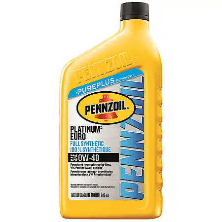 Pennzoil Platinum Euro 0W-40 Full Synthetic Motor Oil, 1 Quart