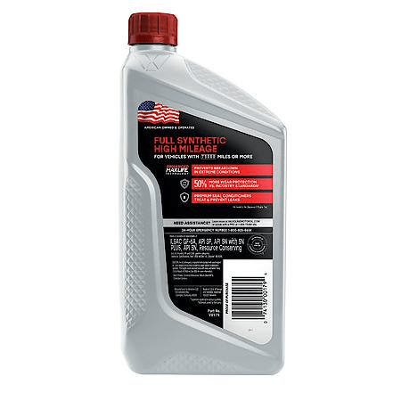 Valvoline Full Synthetic High Mileage with MaxLife Technology 5W-30 Motor Oil: Maximizes Engine Life, 1 Quart