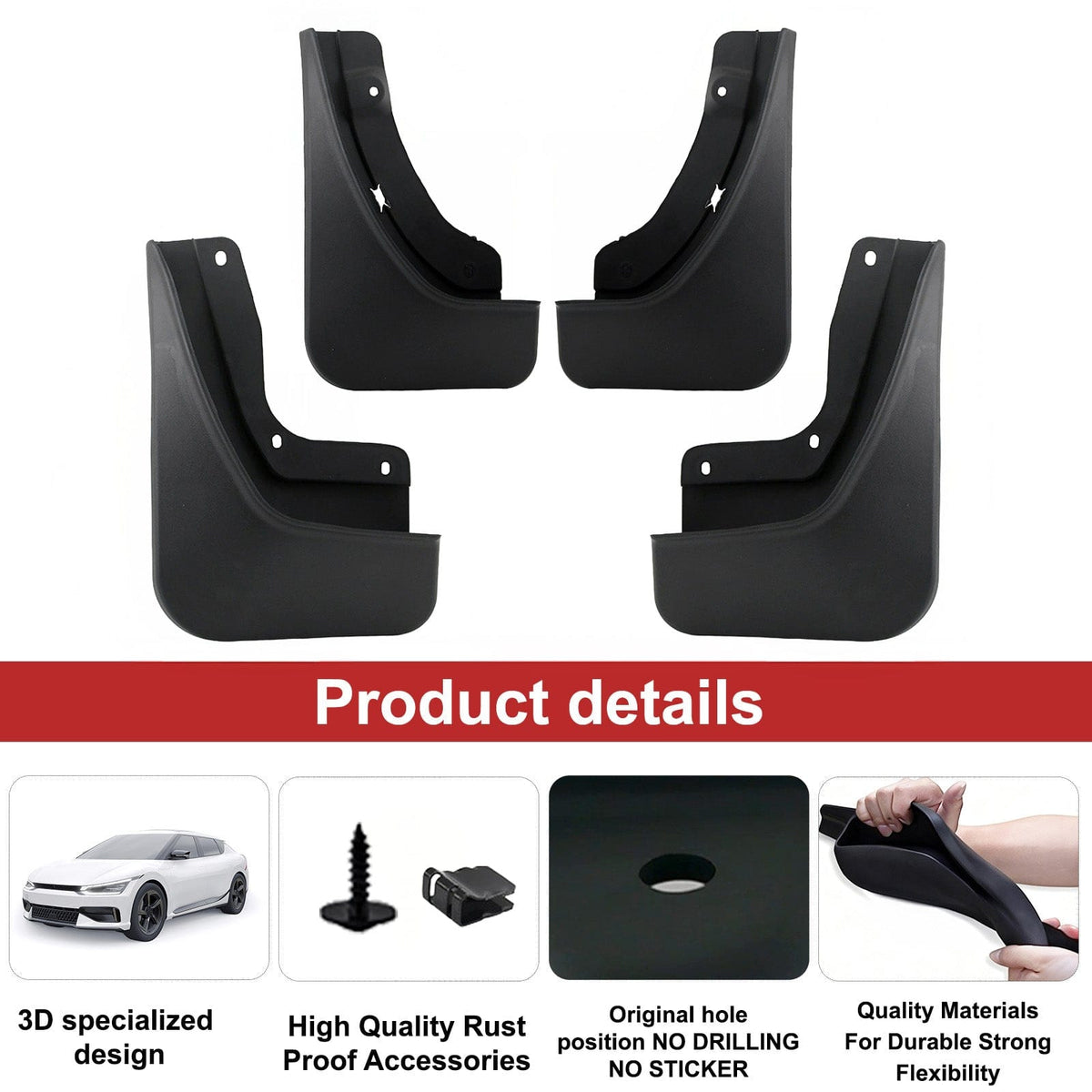 Mud Flaps Splash Guards | 2022–2025 Jeep Grand Cherokee L No Drill