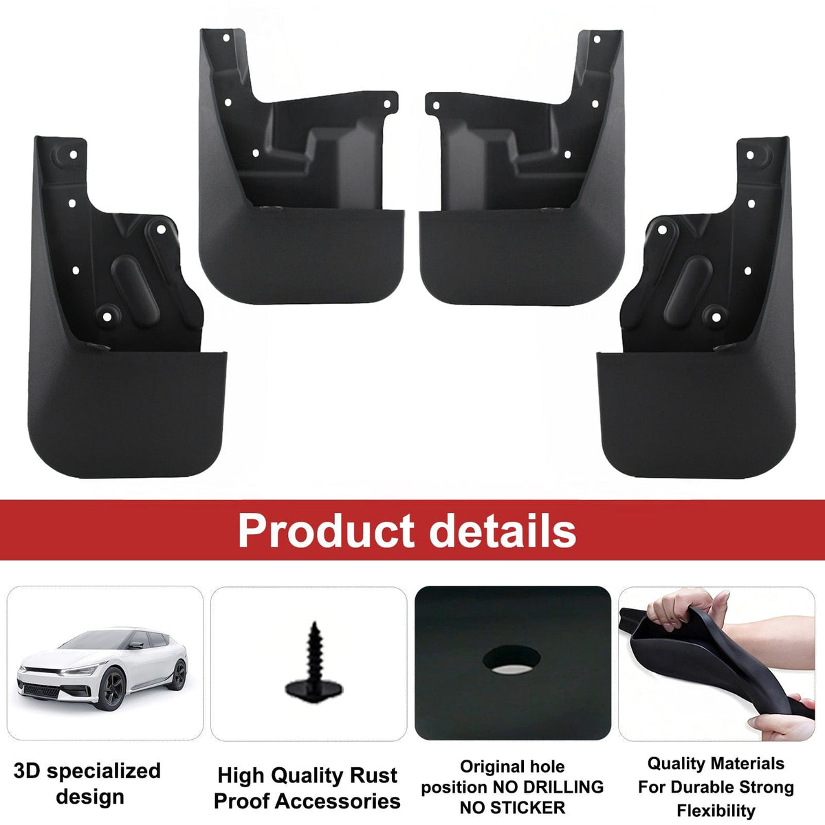 Mud Flaps Splash Guards Set | 2022–2026 Toyota Tundra