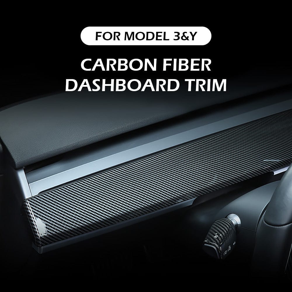 Model 3 & Y Dashboard Dash Cover And Door Trim Cover Extension Panels Real Carbon Fiber