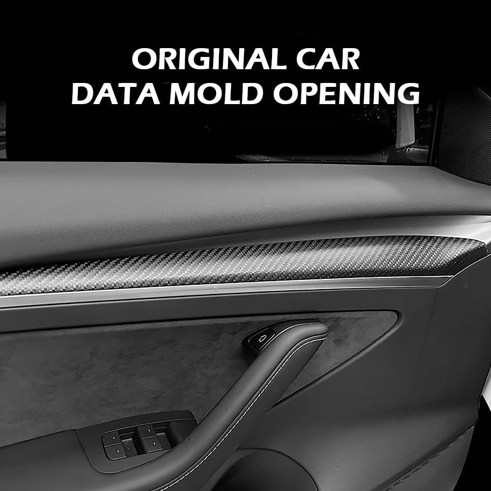 Model 3 & Y Dashboard Dash Cover And Door Trim Cover Extension Panels Real Carbon Fiber