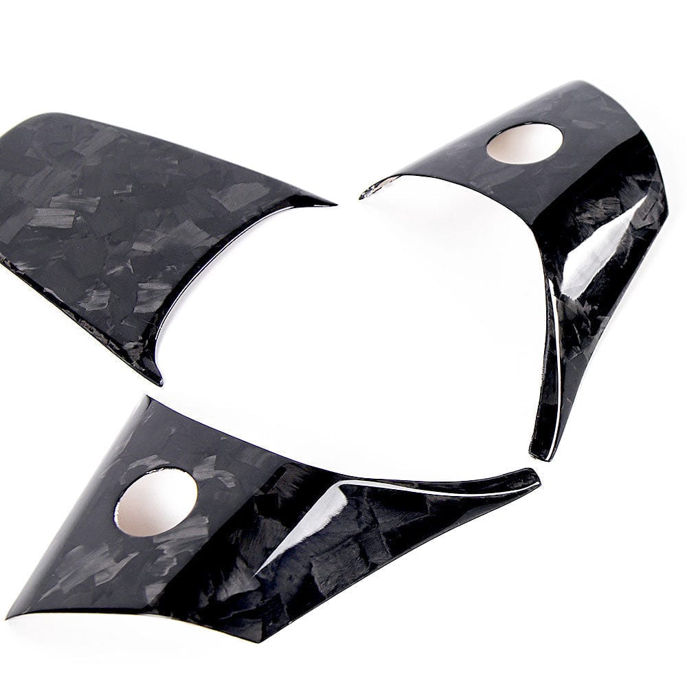 Model 3/ Y Real Carbon Fiber Steering Wheel Cover Overlay