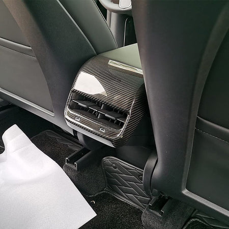 Model 3 & Y Rear Air Conditioner Air Outlet Cover Real Carbon Fiber
