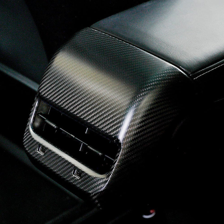 Model 3 & Y Rear Air Conditioner Air Outlet Cover Real Carbon Fiber