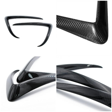 Real Carbon Fiber Front Foglight Trim Cover For Model 3