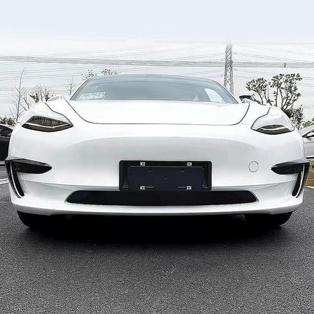 Real Carbon Fiber Front Foglight Trim Cover For Model 3