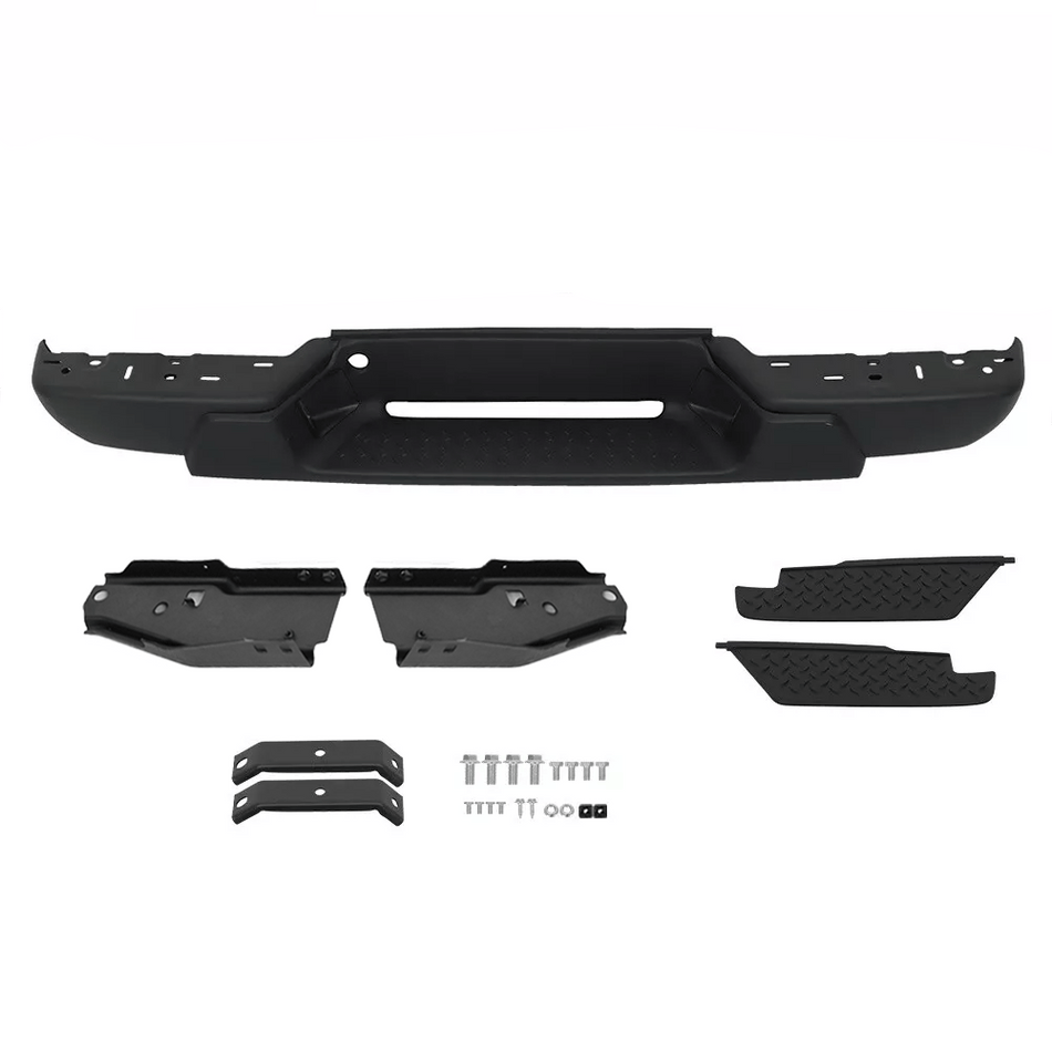 Rear Bumper Fit for Chevy Colorado 2004-2007 Step Bumper Black W/O Sensors hole