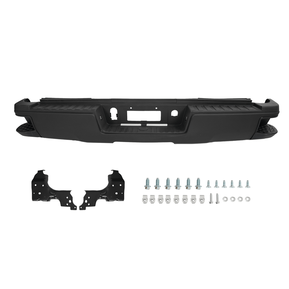 Rear Step Bumper Assembly Black W/o Fit For Silverado Sierra 2500 3500 2015-2019