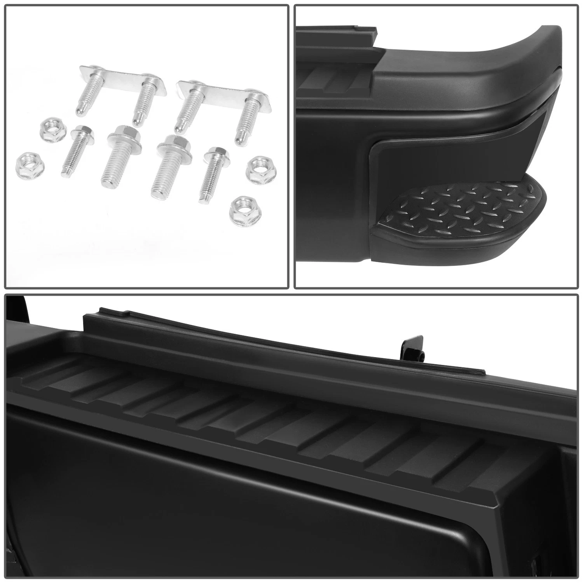 Rear Step Bumper Assembly Black W/o Fit For Silverado Sierra 2500 3500 2015-2019