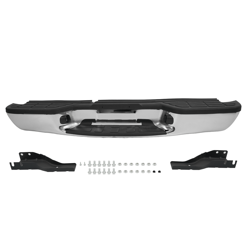 Rear Step Bumper W/O Sensor Holes Chrome Fit for Chevy S10 GMC Sonoma 1998-2004