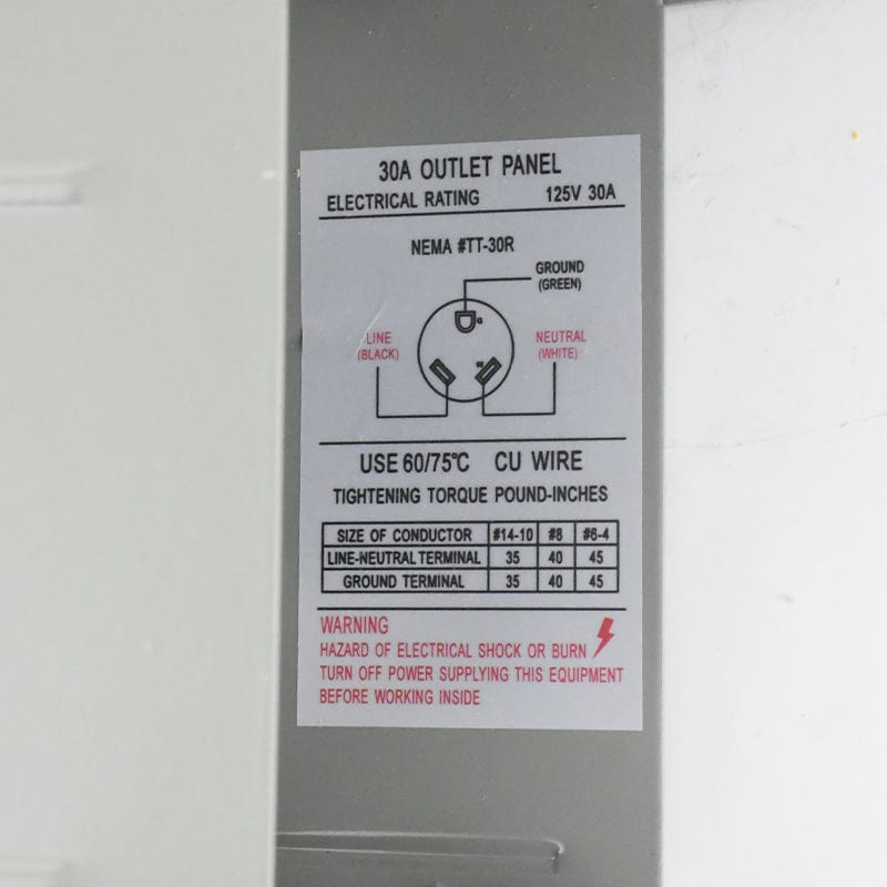 30 Amp 125 Volt RV Power Outlet Box, Enclosed Lockable Weatherproof NEMA TT-30R Outdoor Electrical Receptacle Panel, 30 Amp RV Receptacle for RV Camper Travel Trailer Motorhome Electric Car Generator