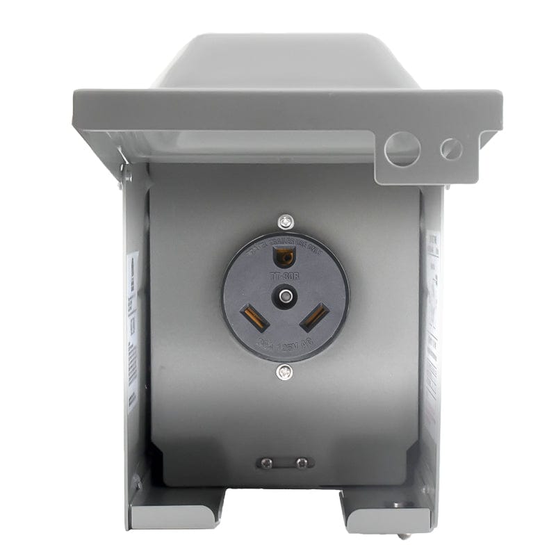 30 Amp 125 Volt RV Power Outlet Box, Enclosed Lockable Weatherproof NEMA TT-30R Outdoor Electrical Receptacle Panel, 30 Amp RV Receptacle for RV Camper Travel Trailer Motorhome Electric Car Generator