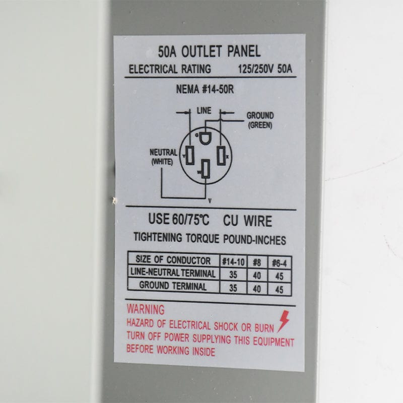 50 Amp 125/250 Volt RV Power Outlet Box, Enclosed Lockable Weatherproof NEMA 14-50R Outdoor Electrical Receptacle Panel, 50 Amp RV Receptacle for RV Camper Trailer Motorhome Electric Car Generator