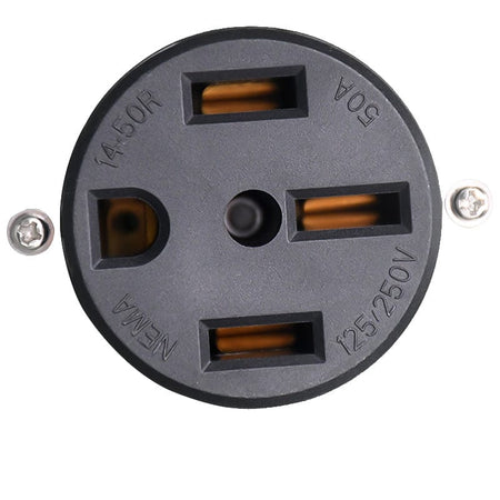 50 Amp 125/250 Volt RV Power Outlet Box, Enclosed Lockable Weatherproof NEMA 14-50R Outdoor Electrical Receptacle Panel, 50 Amp RV Receptacle for RV Camper Trailer Motorhome Electric Car Generator