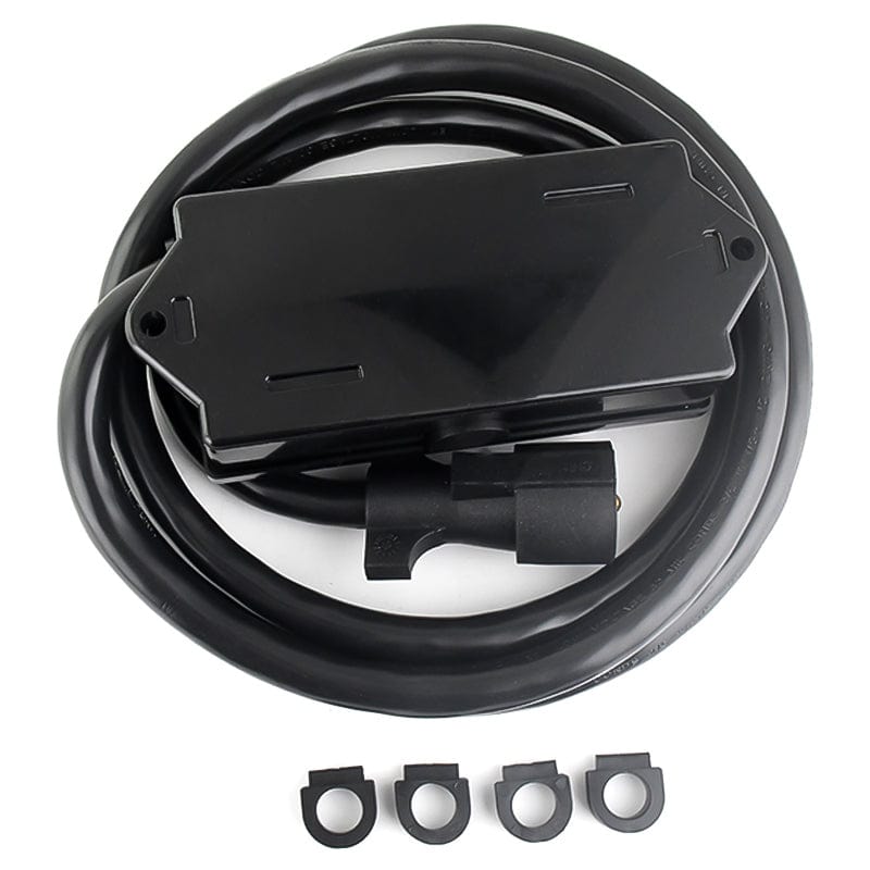 Heavy Duty 7 Way Plug Inline Trailer Cord with 7 Gang Junction Box - 8 Feet