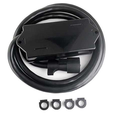 Heavy Duty 7 Way Plug Inline Trailer Cord with 7 Gang Junction Box - 8 Feet