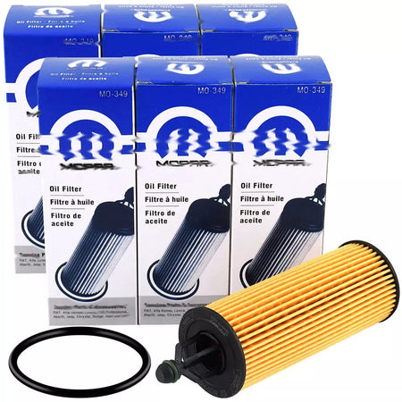 Genuine MO-349 Oil Filter | Fits Dodge Charger, JEEP Cherokee, RAM 1500, Chrysler | 6-Pack