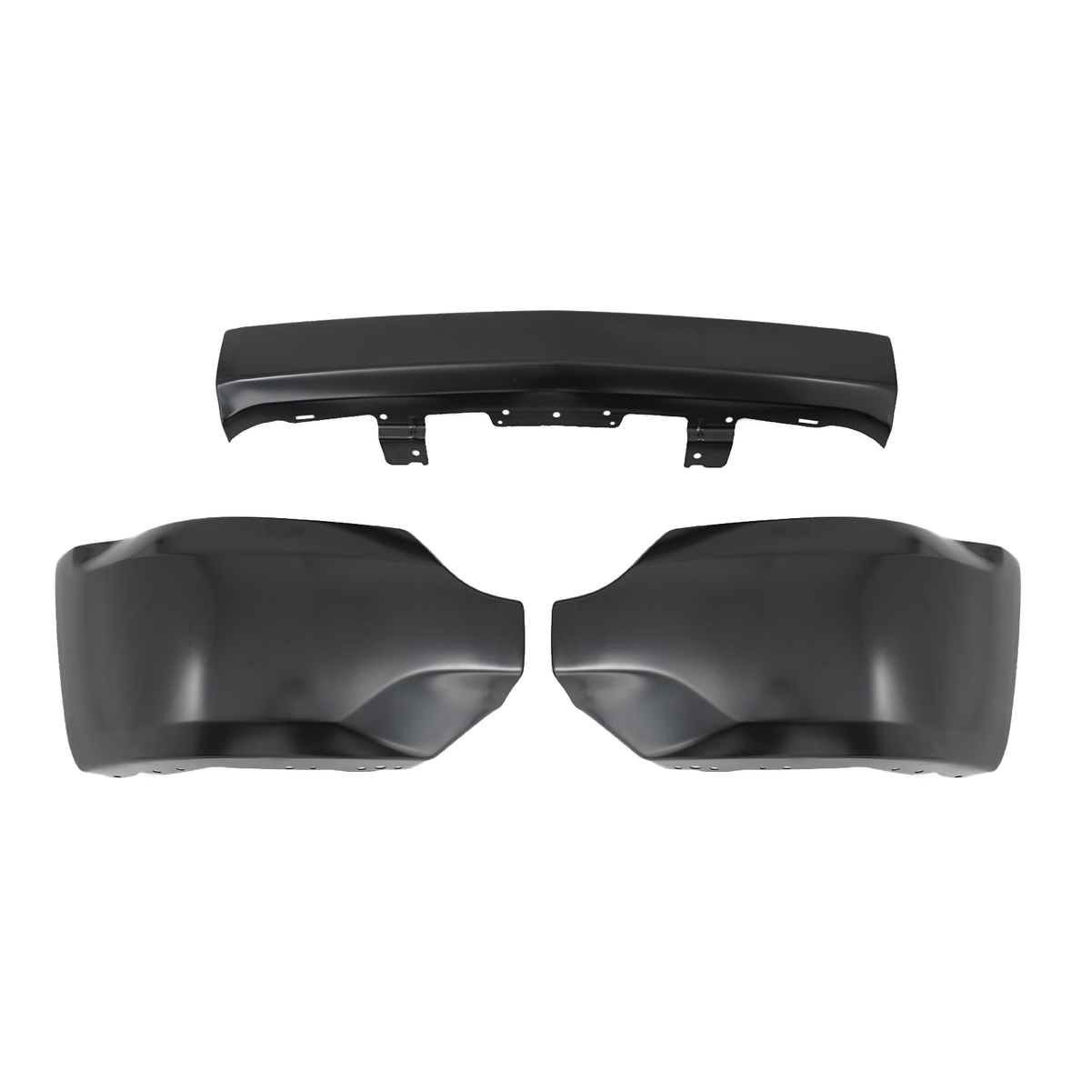 Steel Front Bumper Cover Face Bar Black Fit For Chevy Silverado 1500 2016-2019