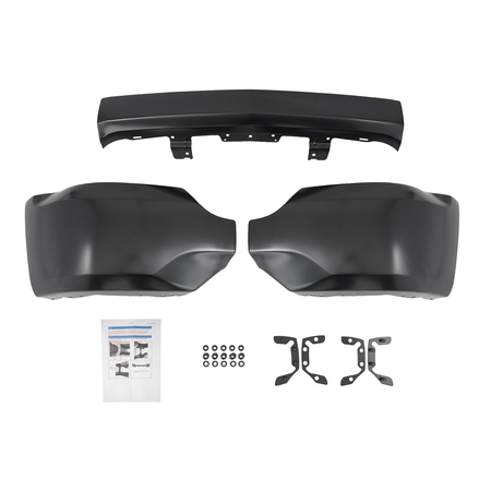 Steel Front Bumper Cover Face Bar Black Fit For Chevy Silverado 1500 2016-2019