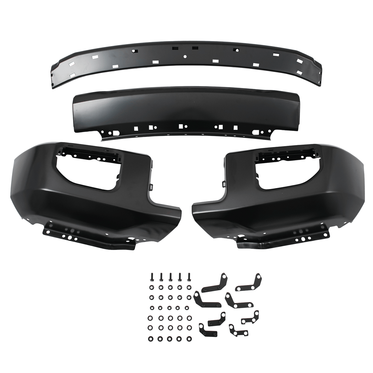 Steel Front Bumper Face Bar Black Fit For Ford F-250 F-350 2020-2022 W/Fog Hole
