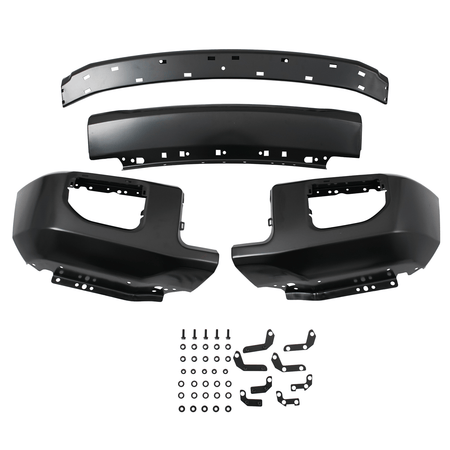 Steel Front Bumper Face Bar Black Fit For Ford F-250 F-350 2020-2022 W/Fog Hole