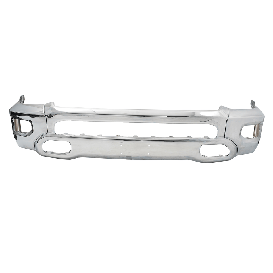 Steel Front Bumper Face Bar Fit For RAM 1500 19-24 Chrome W/Fog Light Holes