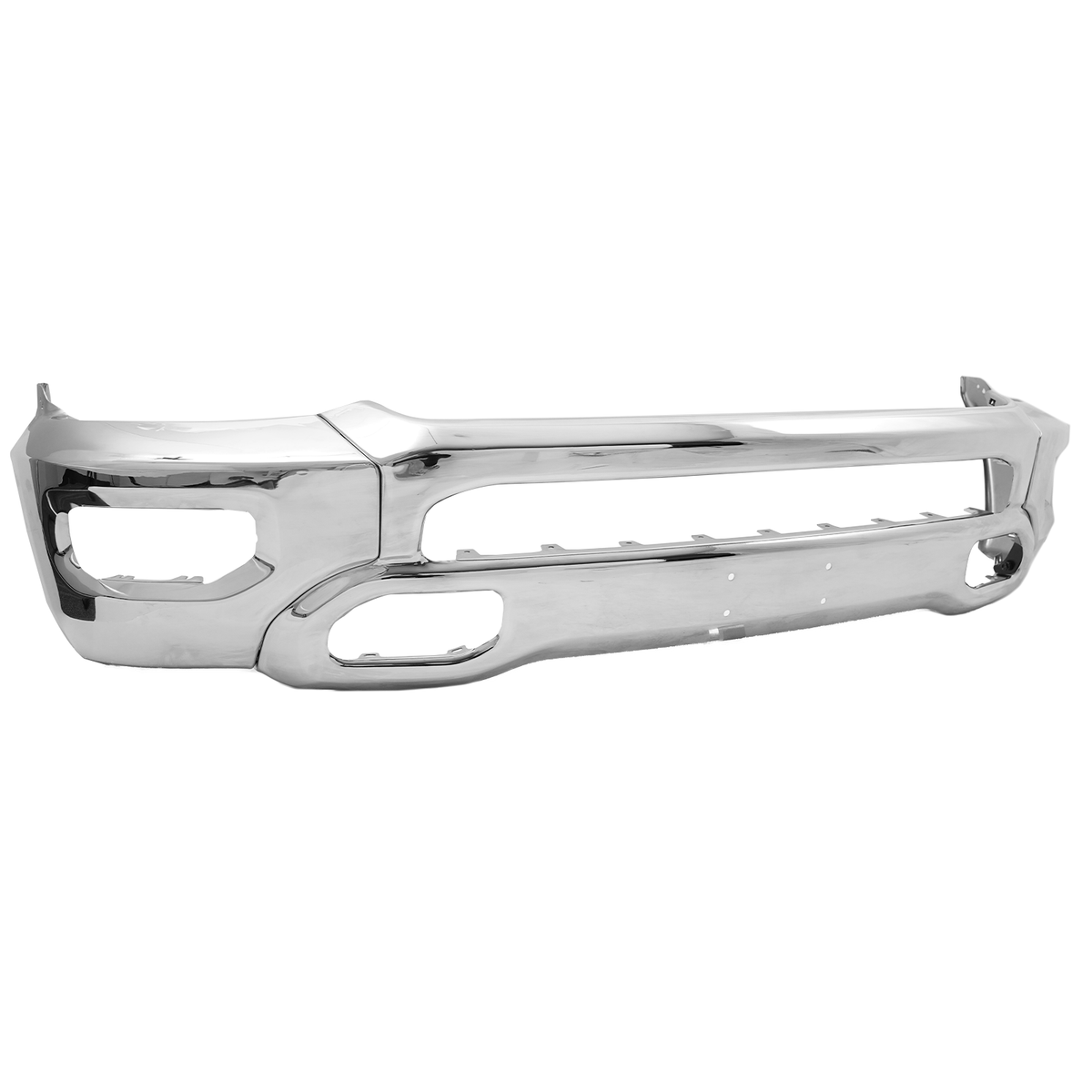 Steel Front Bumper Face Bar Fit For RAM 1500 19-24 Chrome W/Fog Light Holes