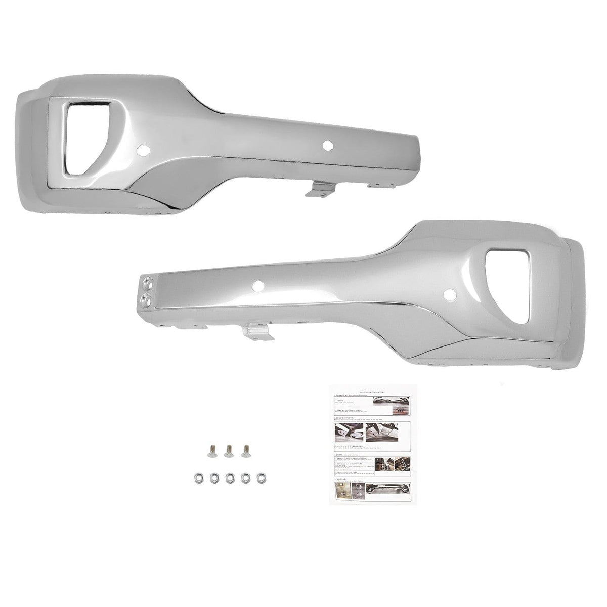 Steel W/ Holes Front Bumper Face Bar Fit For Chevy Silverado 1500 16-2018 Chrome