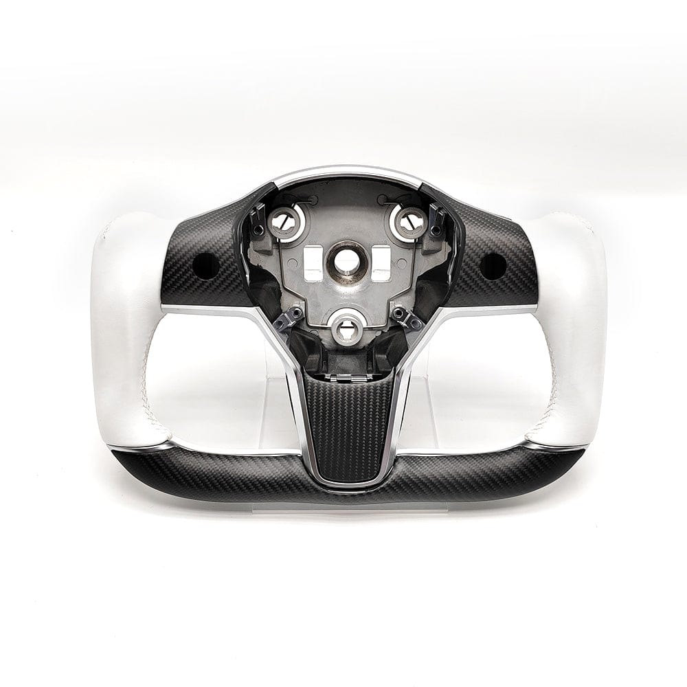 Customized Gold Forged Carbon Fiber Yoke Steering Wheel for Tesla Model 3 & Model Y Steering Wheel Upgrade | Tlyard