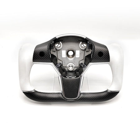 Customized Gold Forged Carbon Fiber Yoke Steering Wheel for Tesla Model 3 & Model Y Steering Wheel Upgrade | Tlyard