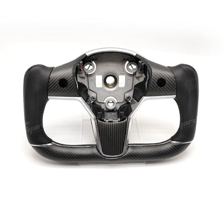 Customized Gold Forged Carbon Fiber Yoke Steering Wheel for Tesla Model 3 & Model Y Steering Wheel Upgrade | Tlyard