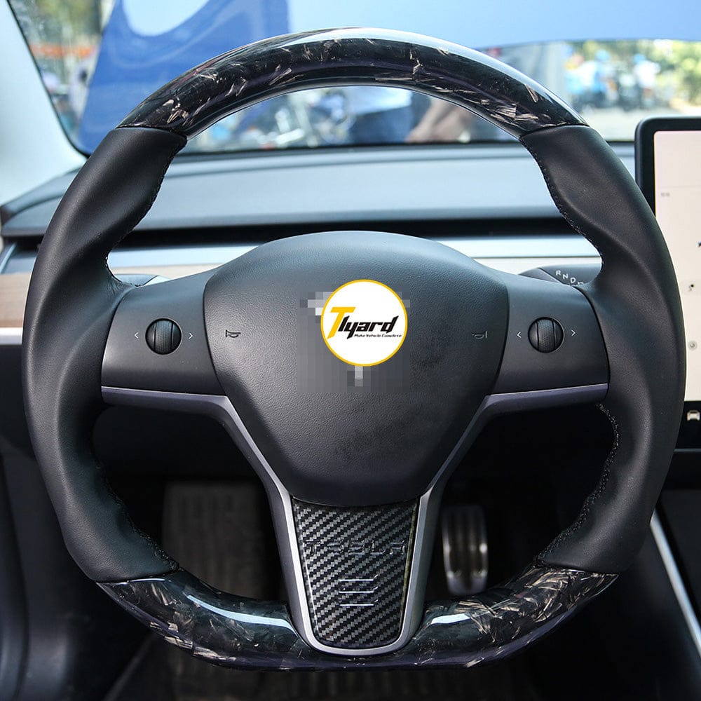 Model 3/ Y Custom Sport Grip Real Carbon Fiber Steering Wheel