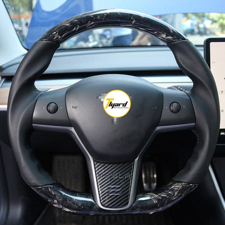 Model 3/ Y Custom Sport Grip Real Carbon Fiber Steering Wheel