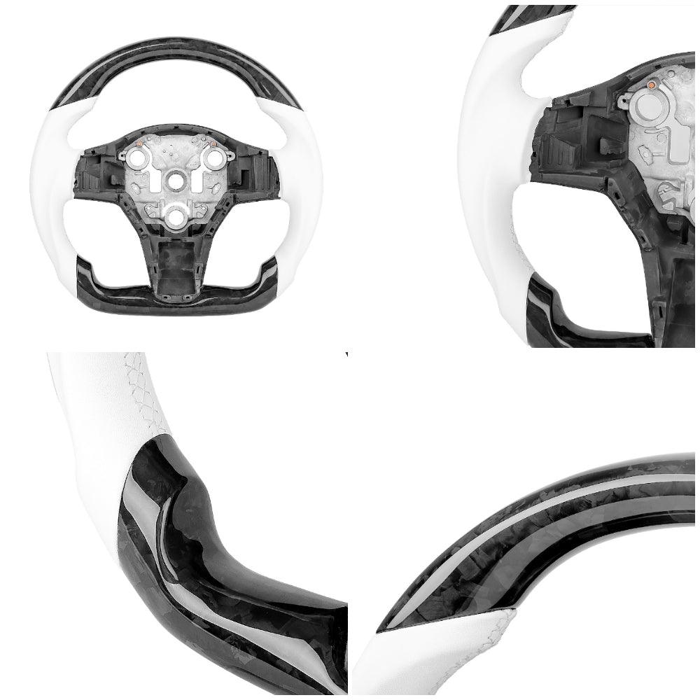 Model 3/ Y Custom Sport Grip Real Carbon Fiber Steering Wheel