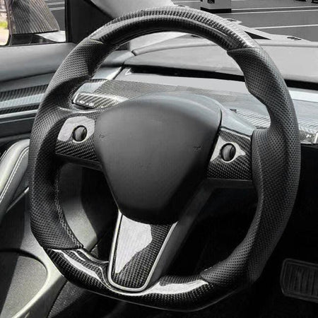 Model 3/ Y Custom Sport Grip Real Carbon Fiber Steering Wheel