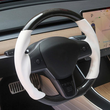 Model 3/ Y Custom Sport Grip Real Carbon Fiber Steering Wheel