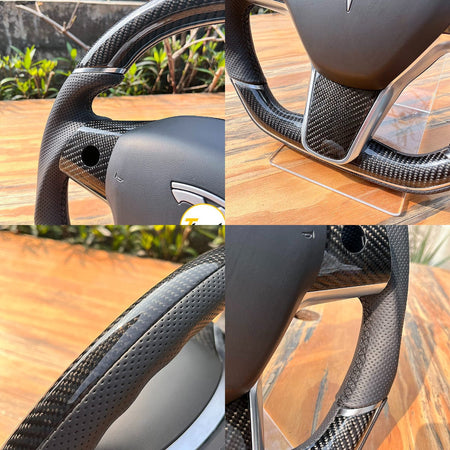 Model 3/ Y Modification Customize Round Heating Steering Wheel