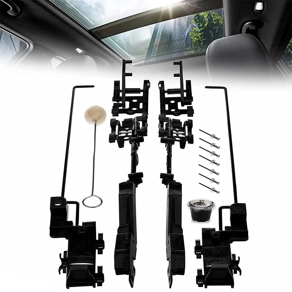 Sunroof Repair Kit Direct Replacement For 2000-2014 Ford Super Duty F250, F350, F450 - Black Textured Steel, Easy Install