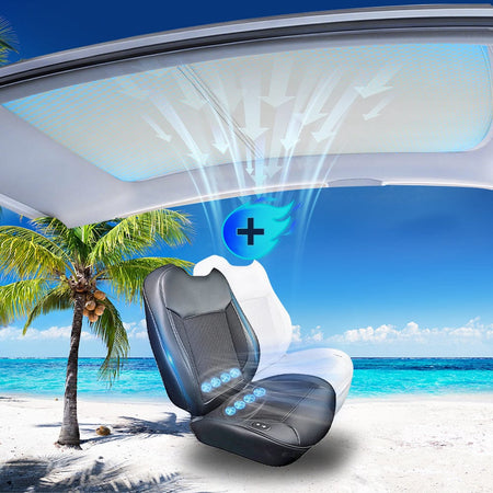 Tesla Model 3/Y Summer Combo: Electrostatic Sunshade + Cool Ventilated Seat Covers – Beat the Heat!