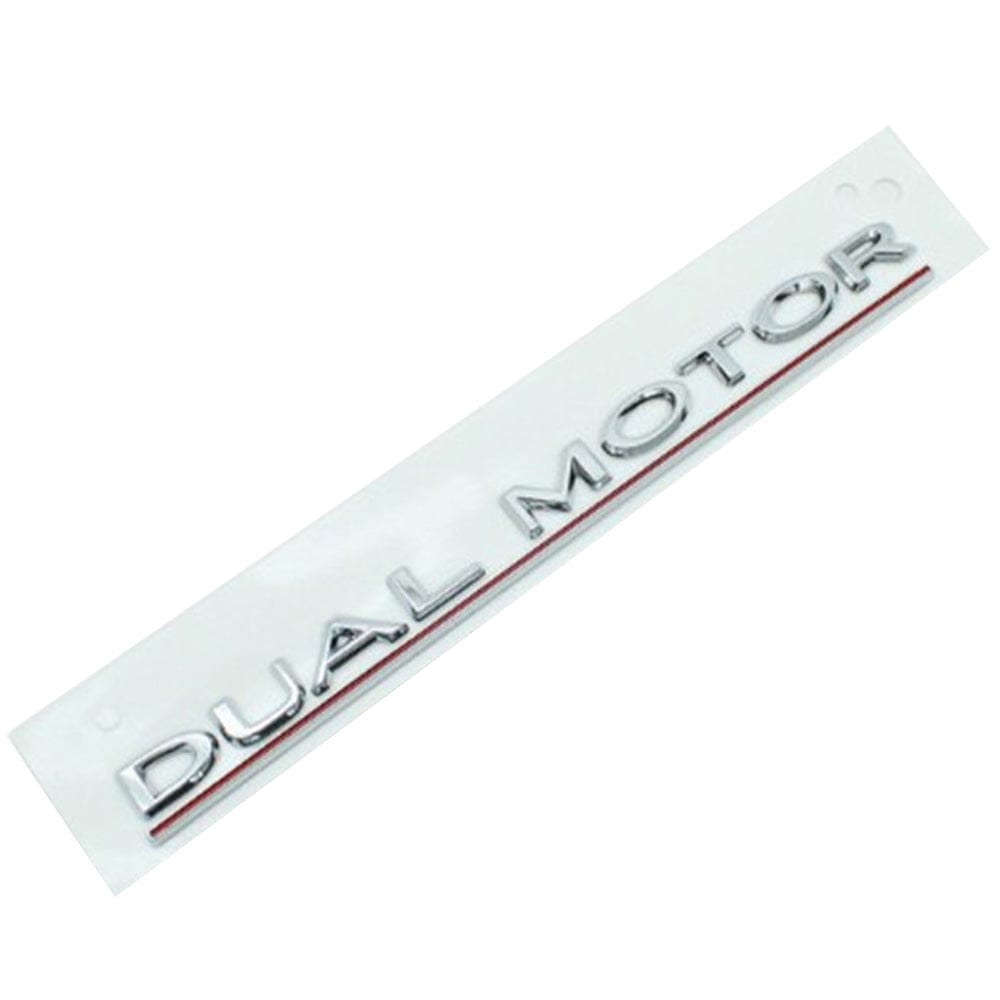Tesla DUAL MOTOR Matte Black Emblem for Model 3 & Y Rear Trunk Badge