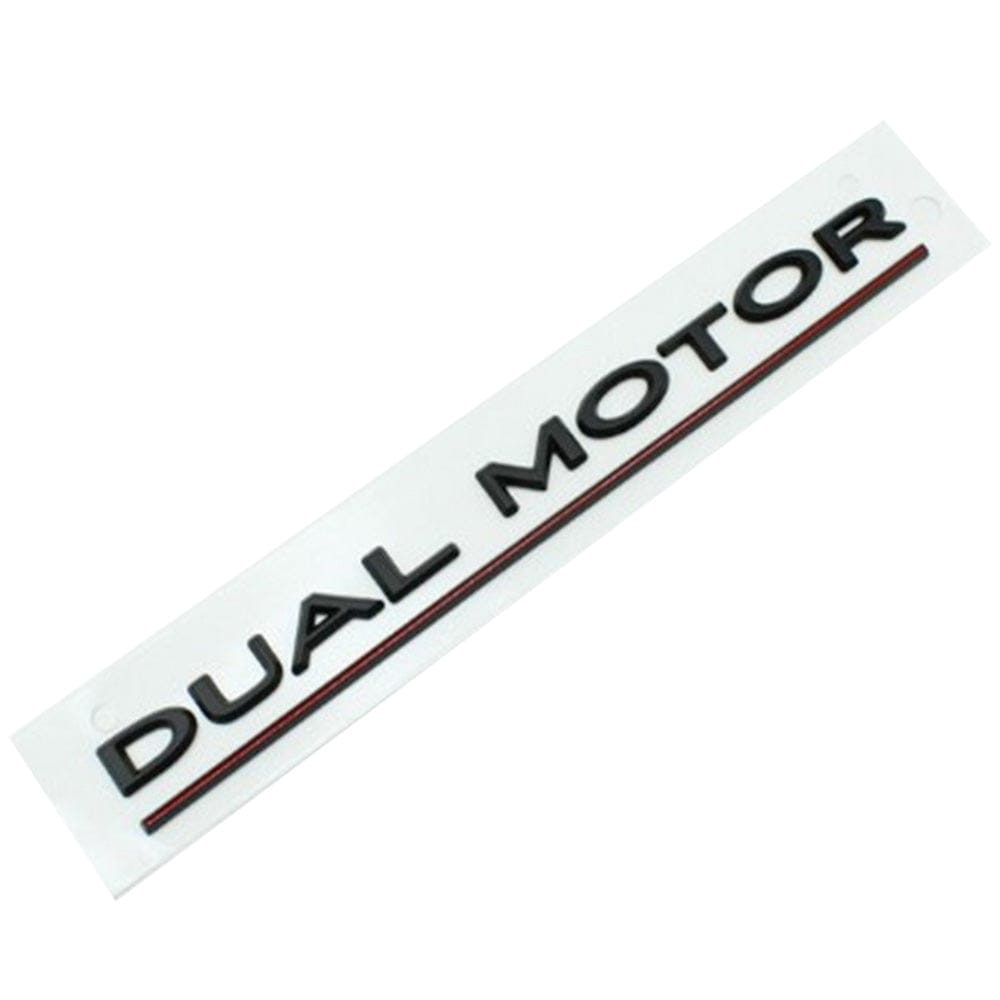 Tesla DUAL MOTOR Matte Black Emblem for Model 3 & Y Rear Trunk Badge